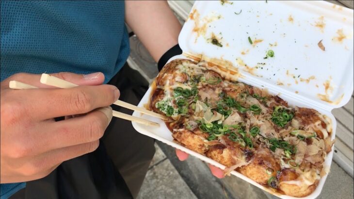 【スーパーカブの旅 Day7】たこ焼き15個300円と濃厚ラーメンを食う  /  和歌山-大阪