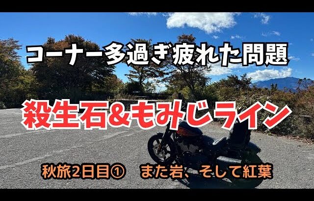 【バイク旅】石ともみじを満喫するぞ【殺生石】【もみじライン】