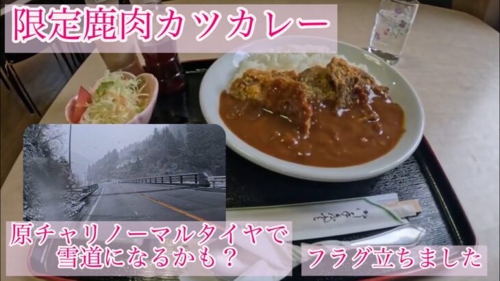 【原付】ツーリング 鹿肉カレー美味しかった帰りが（ノーマルタイヤの雪になるかも）